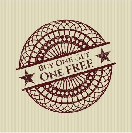 Buy one get One Free rubber stamp