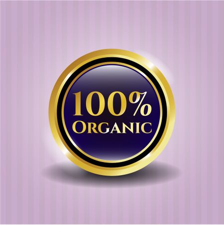 100% Organic gold shiny emblem