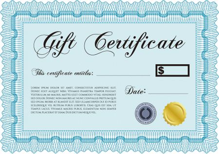 Retro Gift Certificate. Customizable, Easy to edit and change colors.Complex background. Sophisticated design. 