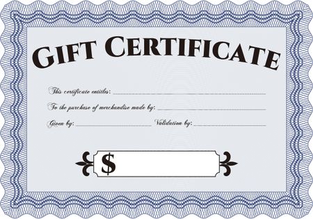 Gift certificate template. Customizable, Easy to edit and change colors.Elegant design. With complex background. 