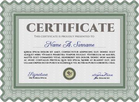 Certificate of achievement template. Good design. Vector pattern that is used in money and certificate.Easy to print. 