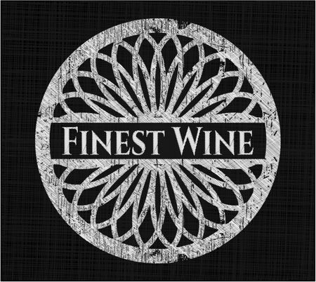 Finest Wine chalkboard emblem on black board