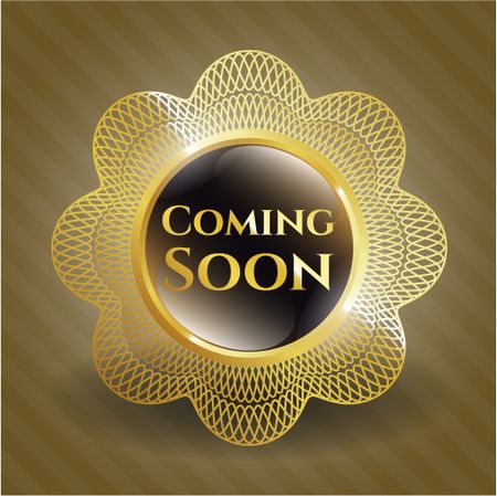 Coming Soon gold shiny badge