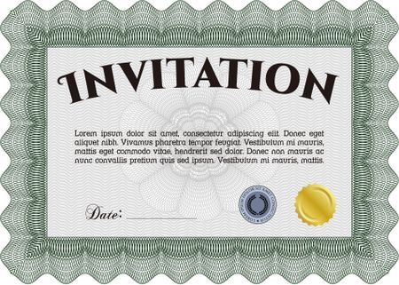 Formal invitation template. Border, frame.Sophisticated design. With quality background. 