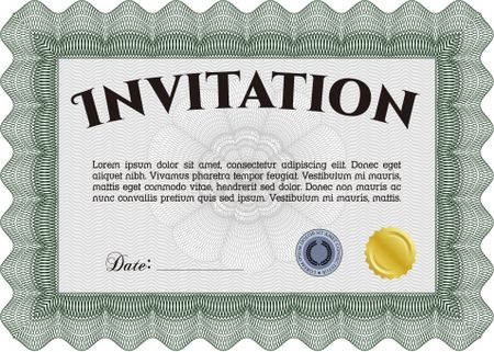 Formal invitation template. Border, frame.Sophisticated design. With quality background.