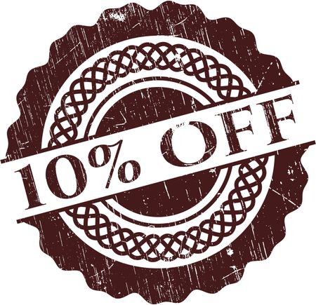 10% Off rubber stamp