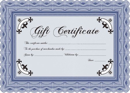 Gift certificate. Customizable, Easy to edit and change colors.With great quality guilloche pattern. Superior design. 