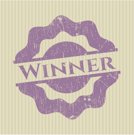 Winner rubber grunge stamp