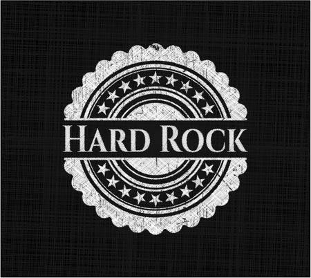 Hard Rock chalk emblem written on a blackboard