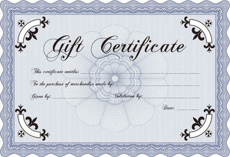 Vector Gift Certificate template. Border, frame.With complex background. Nice design.