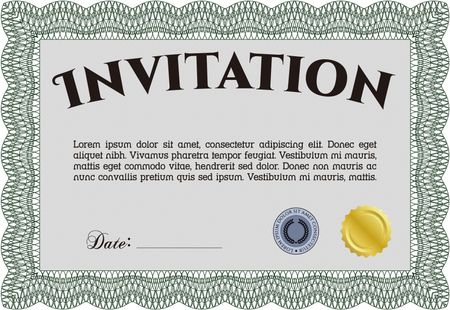 Invitation template. Vector illustration.Retro design. With linear background. 