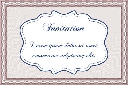 Retro invitation. Beauty design. Customizable, Easy to edit and change colors.With great quality guilloche pattern. 