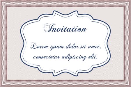 Retro invitation. Beauty design. Customizable, Easy to edit and change colors.With great quality guilloche pattern.