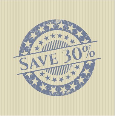 Save 30% rubber stamp