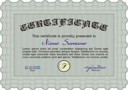 Sample Diploma. Printer friendly. Money style.Excellent design.