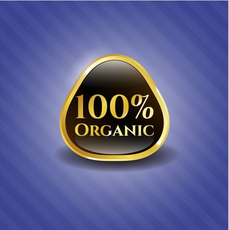 100% Organic shiny emblem