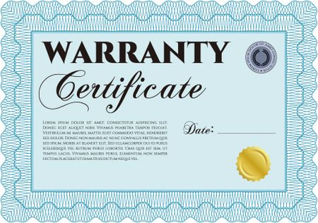 Warranty template. With sample text. With sample text. Perfect style. 