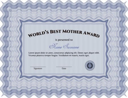 World's Best Mom Award Template. Easy to print. Customizable, Easy to edit and change colors.Excellent design. 