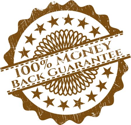 100% Money Back Guarantee rubber grunge stamp