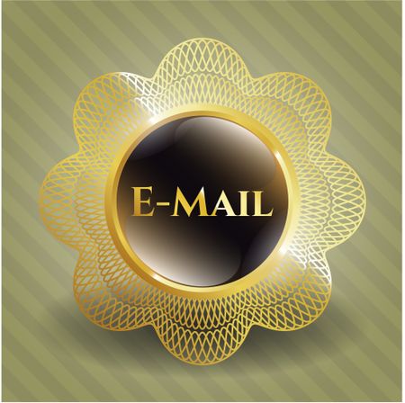 Email gold shiny emblem