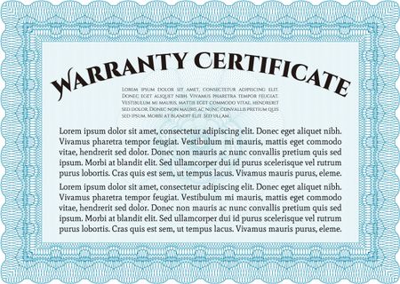 Sample Warranty. Complex border. It includes background. Very Customizable. 