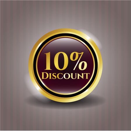 10% Discount gold shiny emblem