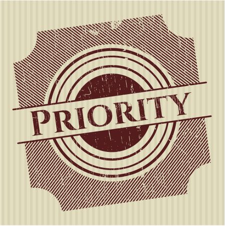 Priority rubber grunge stamp