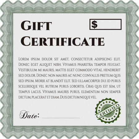 Vector Gift Certificate template. Excellent design. Printer friendly. Detailed.