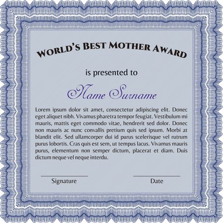 Best Mom Award. Lovely design. Detailed.With quality background. 