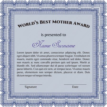 Best Mom Award. Lovely design. Detailed.With quality background.