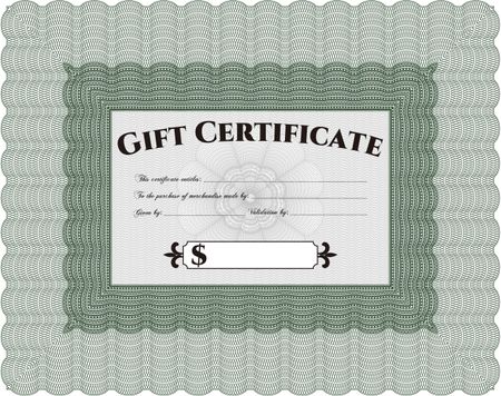 Retro Gift Certificate. With great quality guilloche pattern. Excellent complex design. Border, frame.