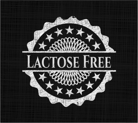 Lactose Free chalk emblem written on a blackboard