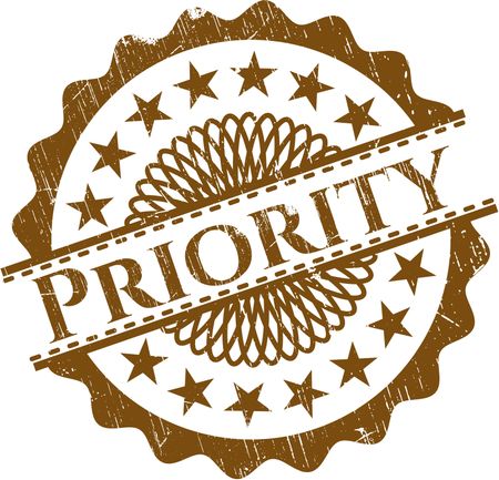 Priority rubber grunge stamp