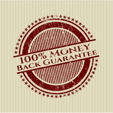 100% Money Back Guarantee rubber stamp