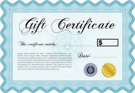 Formal Gift Certificate. Detailed.Complex background. Sophisticated design. 
