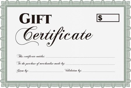 Retro Gift Certificate template. Beauty design. With guilloche pattern. Customizable, Easy to edit and change colors.