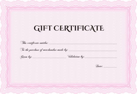 Vector Gift Certificate. Detailed.Good design. With background. 