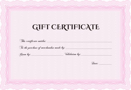 Vector Gift Certificate. Detailed.Good design. With background.