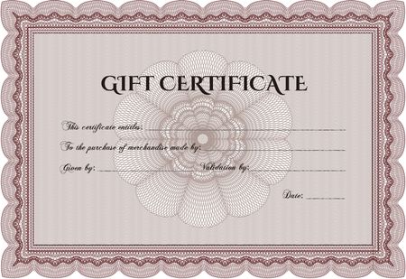 Formal Gift Certificate template. Vector illustration.Beauty design. With quality background. 