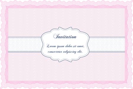 Retro invitation template. With background. Vector illustration.Beauty design. 
