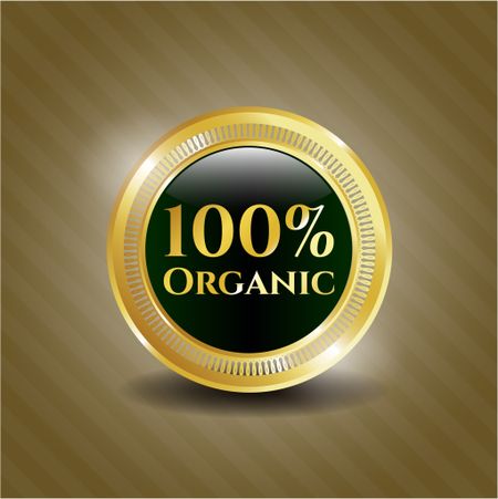 100% Organic gold badge