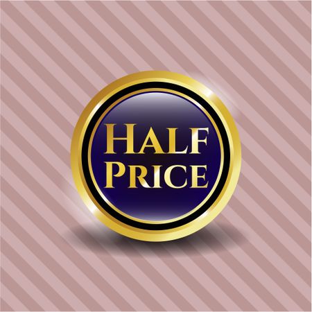 Half Price gold shiny emblem