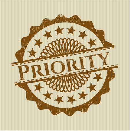 Priority rubber grunge stamp