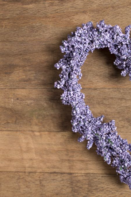 Fresh lavender in a heart shape design