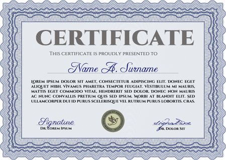 Diploma. Frame certificate template Vector.Modern design. With complex linear background. 