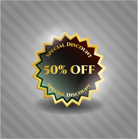 50% Off gold badge