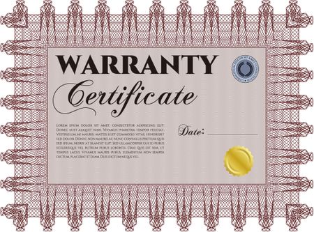 Warranty template. Easy to print. Complex frame design. Very Customizable. 