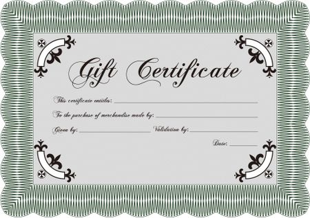 Gift certificate template. Good design. With linear background. Vector illustration.