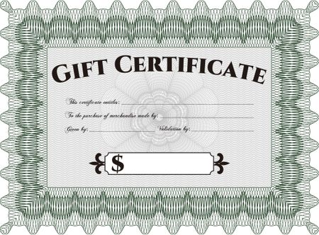 Vector Gift Certificate. Vector illustration.With complex background. Excellent design.