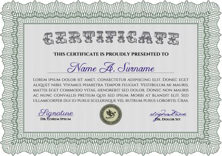 Sample Certificate. Beauty design. Vector pattern that is used in currency and diplomas.With quality background. 